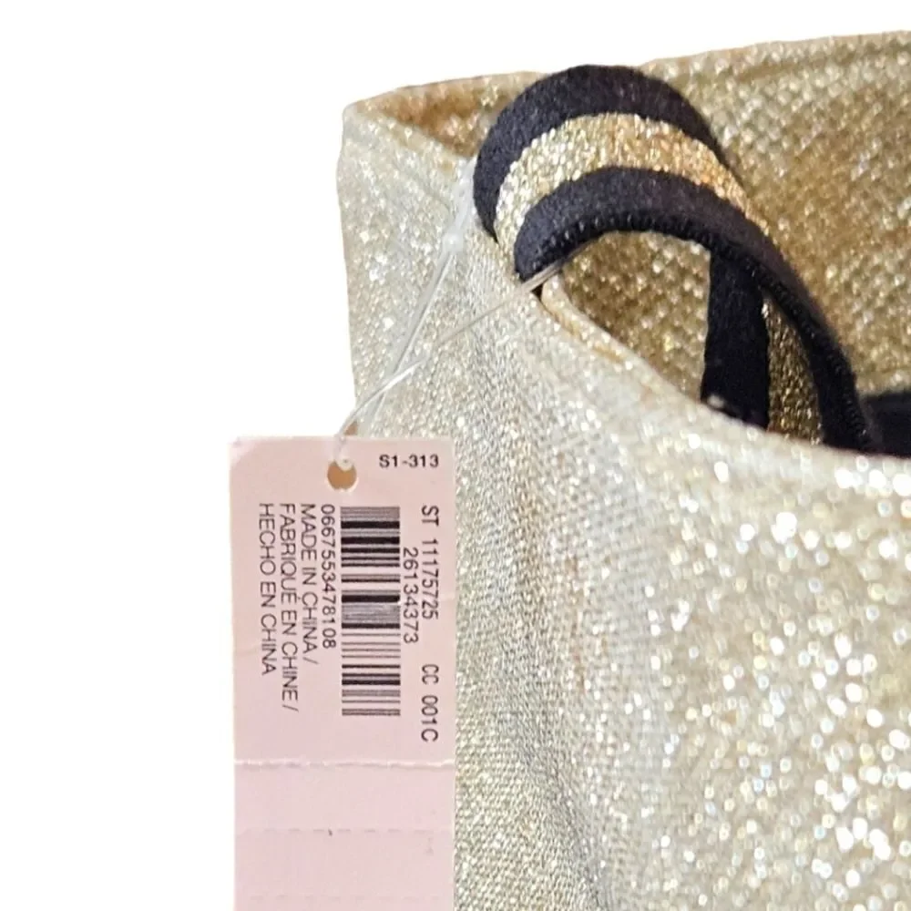 VICTORIA SECRET GOLD SPARKLY LARGE TOTE - Picture 9 of 12